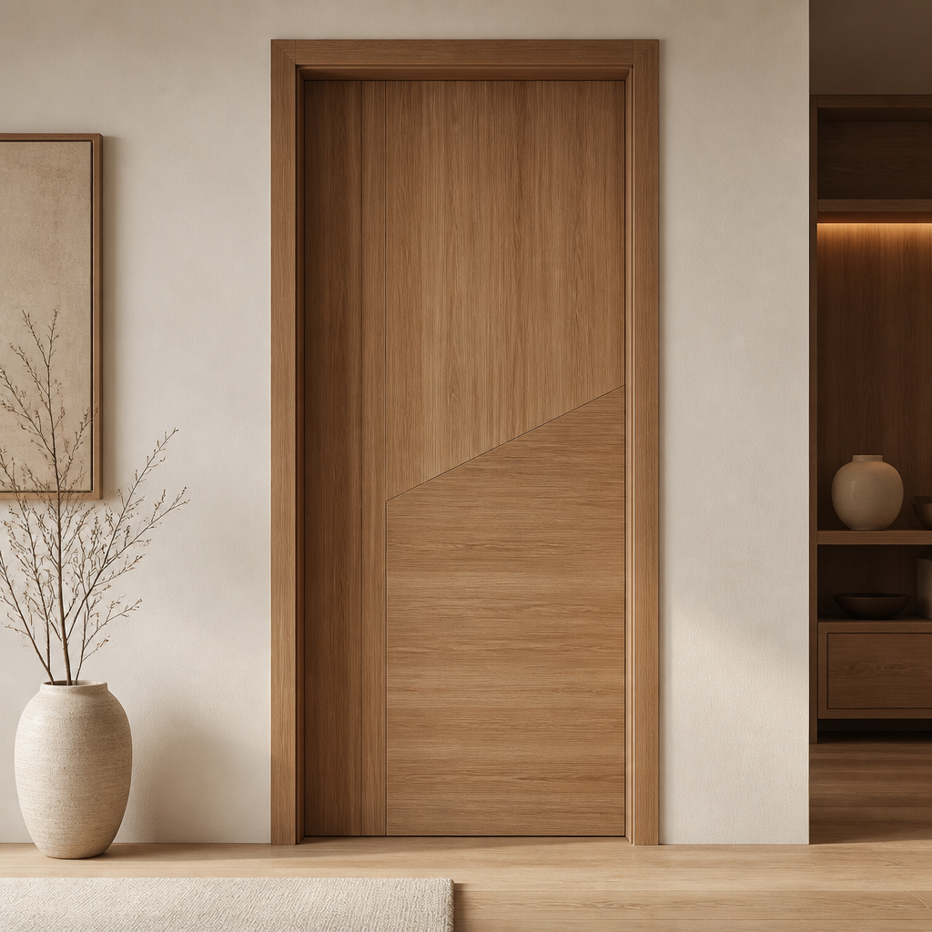 Wooden door model WD-0001 — handcrafted by BURAQ Interiors in Makkah