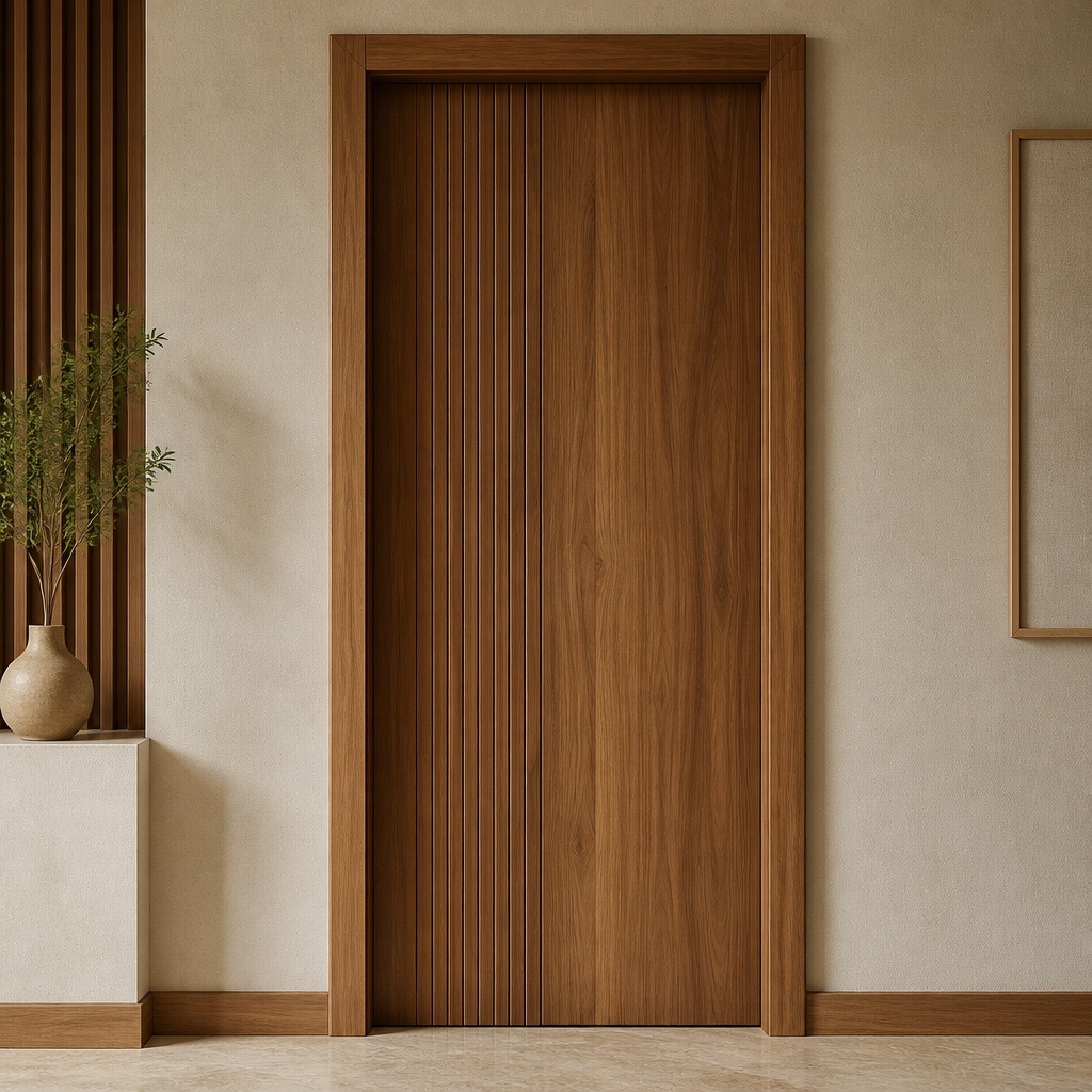 Wooden door model WD-0002 — handcrafted by BURAQ Interiors in Makkah