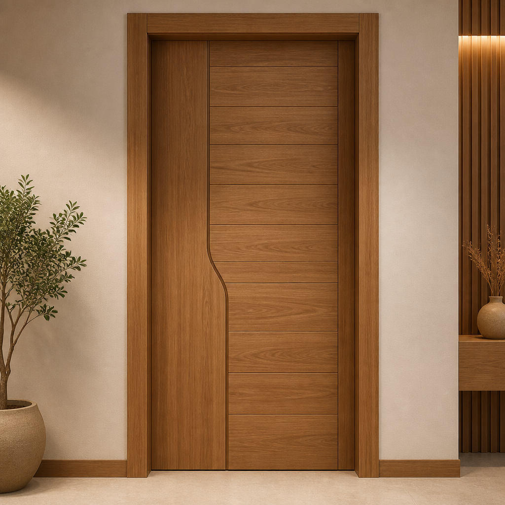 Wooden door model WD-0004 — handcrafted by BURAQ Interiors in Makkah