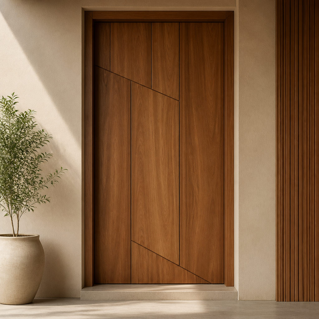 Wooden door model WD-0006 — handcrafted by BURAQ Interiors in Makkah