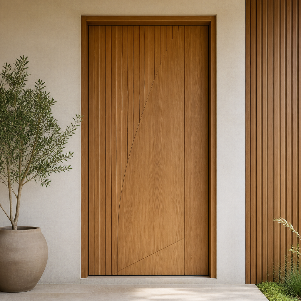 Wooden door model WD-0007 — handcrafted by BURAQ Interiors in Makkah