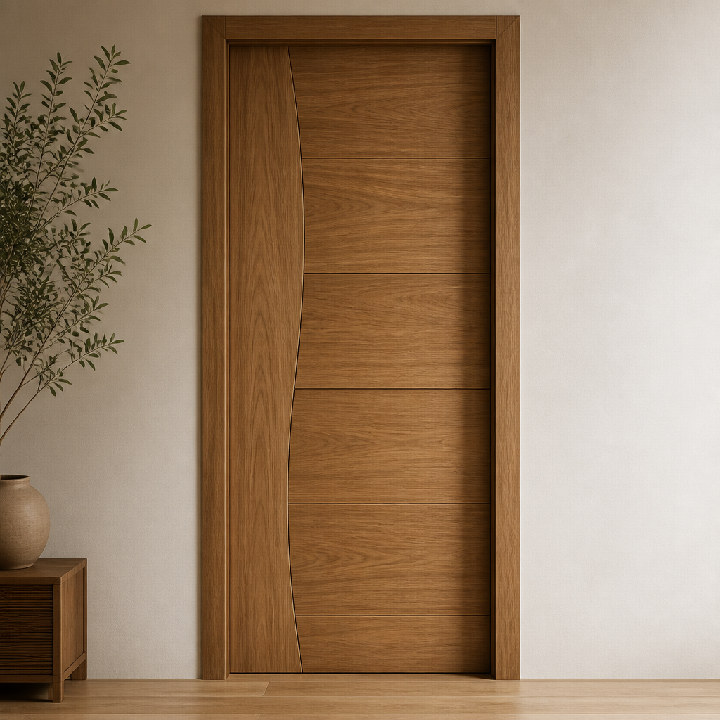 Wooden door model WD-0008 — handcrafted by BURAQ Interiors in Makkah