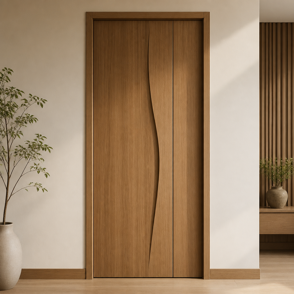 Wooden door model WD-0009 — handcrafted by BURAQ Interiors in Makkah